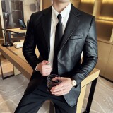 高品质韩版修身皮衣西装商务休闲皮衣西服DX51-P168，男装西服套装，星座1606-1