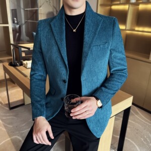新中式立领时尚休闲西装外套男士韩版修身西服DX65-P148图片