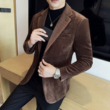 雪尼尔韩版修身西服海藻纹时尚拼色西装外套DX08-P148，男装西服套装，星座1606-1