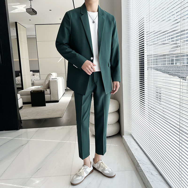 春夏薄款宽松休闲垂感简约西服套装1829-P205,男装西服套装,星座1606-1
