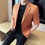 冰丝满天星烫金西服时尚休闲短袖西装外套DX43-P128，男装T恤，星座1606-1