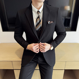 男士立领商务休闲西服韩版修身竹节纹西装套装2528-P285，男装西服套装，星座1606-1