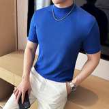 DS003-P38男士半高领短袖T恤春夏新款时尚百搭修身立体打底衫，男装T恤，星座1606-1