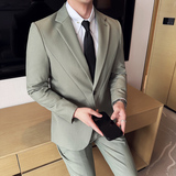 韩版修身西服时尚休闲商务西装两件套LJT2503-P230，男装西服套装，星座1606-1