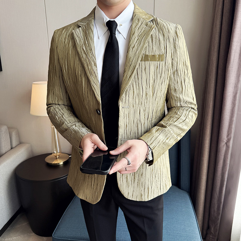 阳离子人丝时尚休闲西服韩版修身西装外套DX41-P155，男装西服套装，星座1606-1