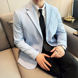 亚麻透气磁吸纽扣西服两粒扣西装外套DX42-P148，男装西服套装，星座1606-1