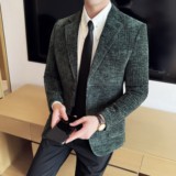 雪尼尔褶皱时尚休闲西装外套男士韩版修身西服DX60-P148，男装西服套装，星座1606-1