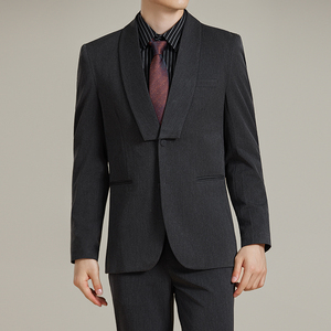 男士商务时尚休闲西服青果领西装套装2526-P215图片