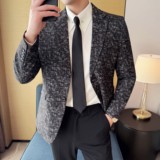 男士韩版修身西服时尚提花西装外套DX53-P148，男装西服套装，星座1606-1