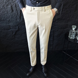 伸缩腰围毛呢加厚西裤商务休闲小脚裤1822K-P68，男装西裤，星座1606-1