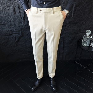 伸缩腰围毛呢加厚西裤商务休闲小脚裤1822K-P68，男装西裤，星座1606-1