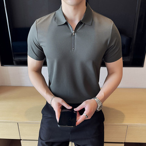 柏林格冰丝无痕PLO衫拉链上衣男短袖2810-P63图片