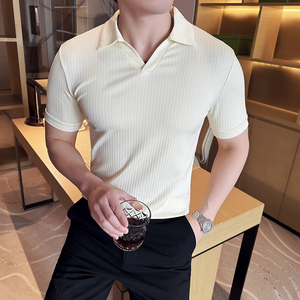 DS010-P48男士短袖POLO衫春夏新款时尚百搭修身立体T恤图片