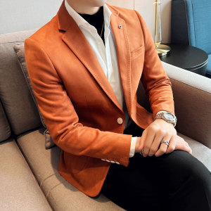 韩版修身麂皮绒商务休闲西服9929-P135图片