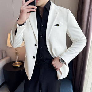 小香风仿棉提花韩版修身西服菠萝格时尚休闲西装外套DX14-P148图片
