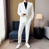 无领新中式西装微宽松版型长袖西服磁吸纽扣西服套装2505-P230，男装西服套装，星座1606-1