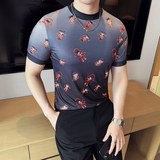 DS021-P38男士小圆领短袖T恤夏季新款时尚百搭修身立体打底衫，男装T恤，星座1606-1