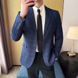 韩版修身西服时尚休闲格子西装外套DX49-P148，男装西服套装，星座1606-1