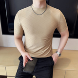 DS017-P38男士半高领短袖T恤春夏新款时尚百搭修身立体打底衫，男装T恤，星座1606-1