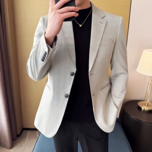 银丝混纺时尚休闲西装外套男士韩版修身西服DX59-P155图片