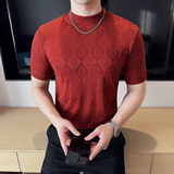 DS006-P38男士半高领短袖T恤春夏新款时尚百搭修身立体打底衫，男装T恤，星座1606-1