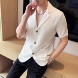 夏季冰丝短袖西服无里衬提花休闲西装DXZ001-P85，男装T恤，星座1606-1