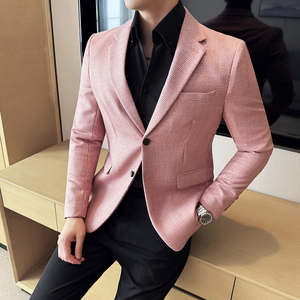 亮丝千鸟格两粒扣西服商务休闲西装外套DX39-P155图片