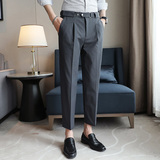 商务休闲时尚百搭腰带卡扣九分西裤XK002-P60，男装西裤，星座1606-1