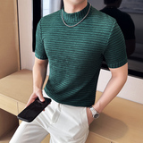 DS005-P38男士半高领短袖T恤春夏新款时尚百搭修身立体打底衫，男装T恤，星座1606-1