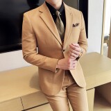 男士商务婚礼西装韩版修身格子西服三件套2520-P280，男装西服套装，星座1606-1