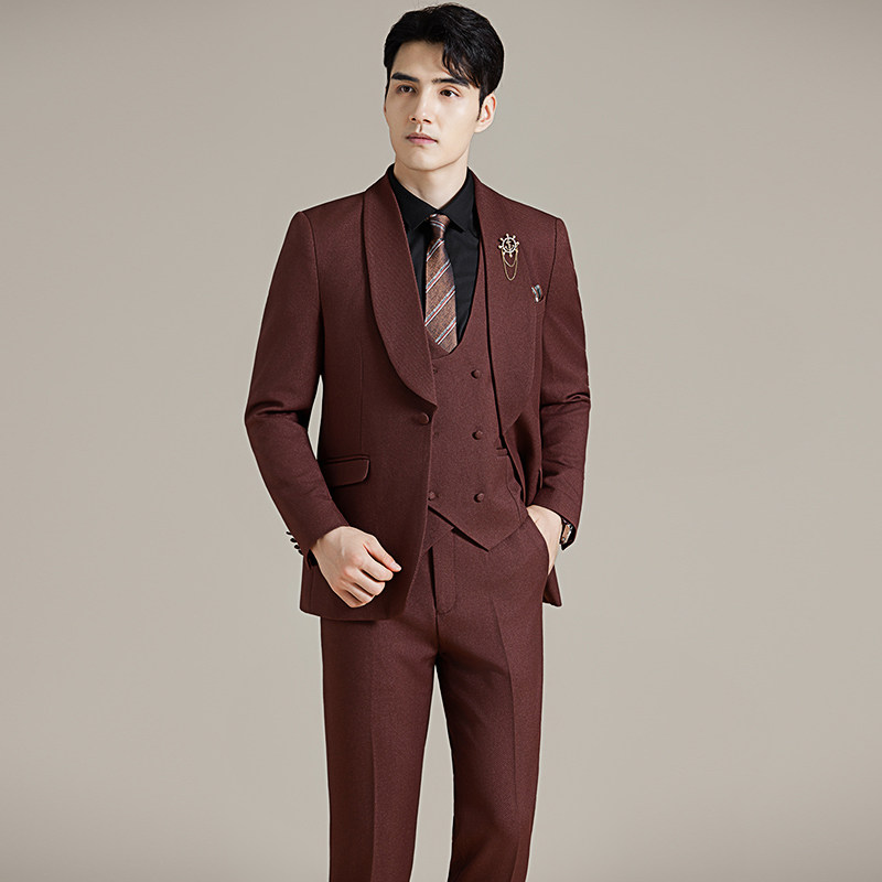 青果领结婚礼服西装韩版修身西服套装2511-P275,男装西服套装,星座1606-1