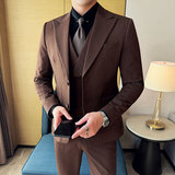 羊毛高品质韩版修身西服两粒扣西装三件套2417-P295，男装西服套装，星座1606-1