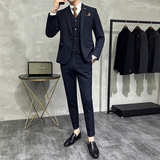 韩版修身商务西服条纹西装三件套1819-P265，男装西服套装，星座1606-1