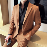 韩版修身西服时尚休闲商务西装两件套LJT2503-P230，男装西服套装，星座1606-1