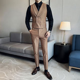 韩版修身双排扣马甲套西装MJT1830-P130，男装西服套装，星座1606-1