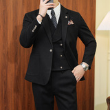 韩版修身商务休闲西服毛呢条纹西装套装1854-P280，男装西服套装，星座1606-1