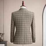 秋冬复古羊毛50%保暖磨毛平驳领西服上装休闲男士商务高级感西装，男装西服套装，星座1606-1