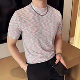 DS001-P38男士半高领短袖T恤春夏新款时尚百搭修身立体打底衫，男装T恤，星座1606-1