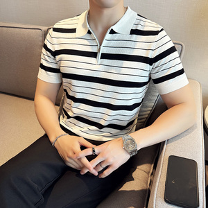 夏季男士PLO衫针织衫拉链上衣1232-P58图片