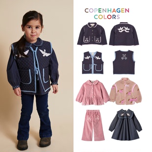 现货 丹麦 copenhagen colors 25aw 秋冬 女童复古刺绣外套羊羔绒
