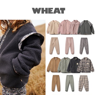 现货 丹麦 wheat 25aw 秋冬儿童户外防风加绒外套棉裤摇粒绒上衣