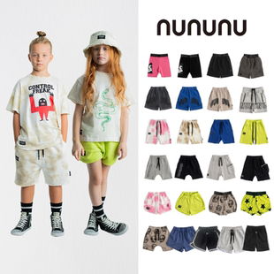 现货 正品授权 nununu 23ss 春夏儿童 时髦个性短裤子 泼墨中裤子