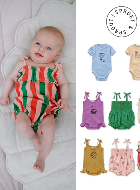 现货 西班牙 sproet sprout 24SS 宝宝婴儿清凉吊带包屁连体爬服