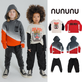现货 nununu 22aw 秋冬 holiday 国王系列儿童T恤帽衫卫裤长裤子