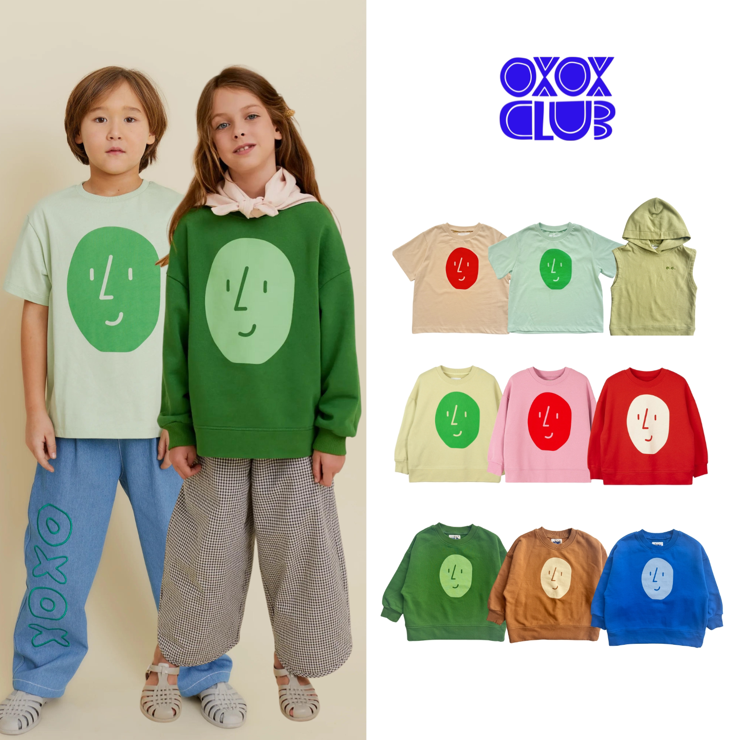 现货 OXOX CLUB 24aw 秋冬儿童个性休闲舒适百搭T恤卫衣图片