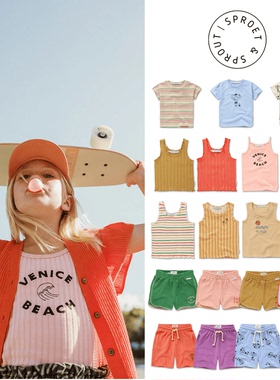 现货 西班牙 sproet sprout 24SS 儿童可爱T恤背心吊带短裤牛仔裤