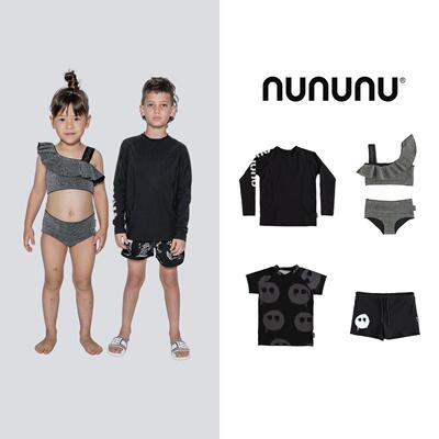 NUNUNU长袖短裤泳衣套装