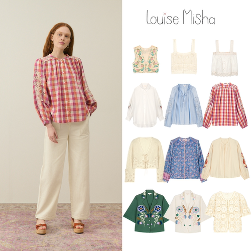 现货 法国 Louise misha 25ss春夏新款成人女士亲肤柔软衬衫上衣