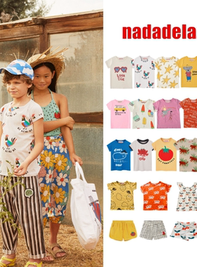 季末折扣 nadadelazos 春夏儿童短袖印花有机棉亲肤上衣T恤短裤子