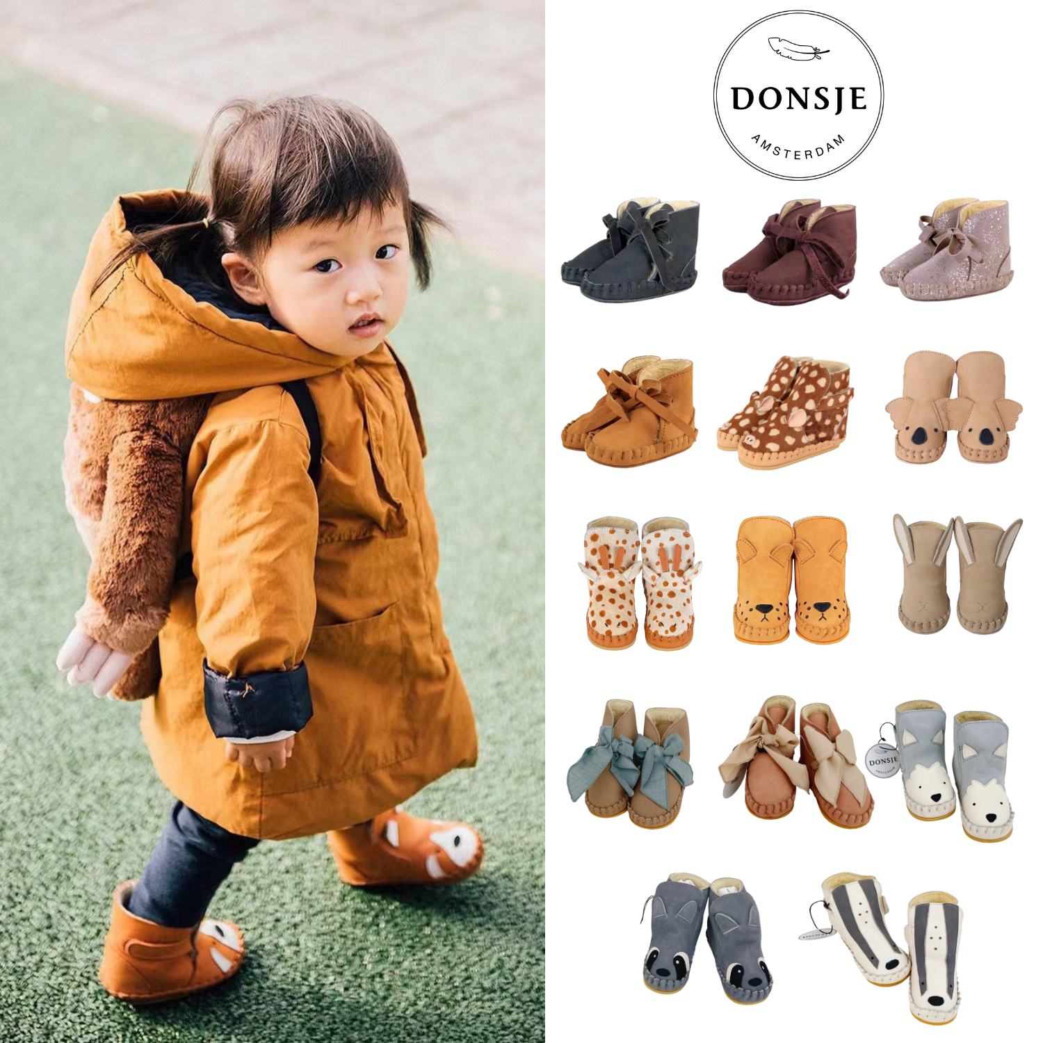 正品荷兰 Donsje 婴童动物造型真皮手工皮靴 秋冬加绒短靴 学步鞋,童鞋/婴儿鞋/亲子鞋,婴儿步前鞋/袜鞋,淘宝优惠券,粉丝福利购,淘宝优惠卷